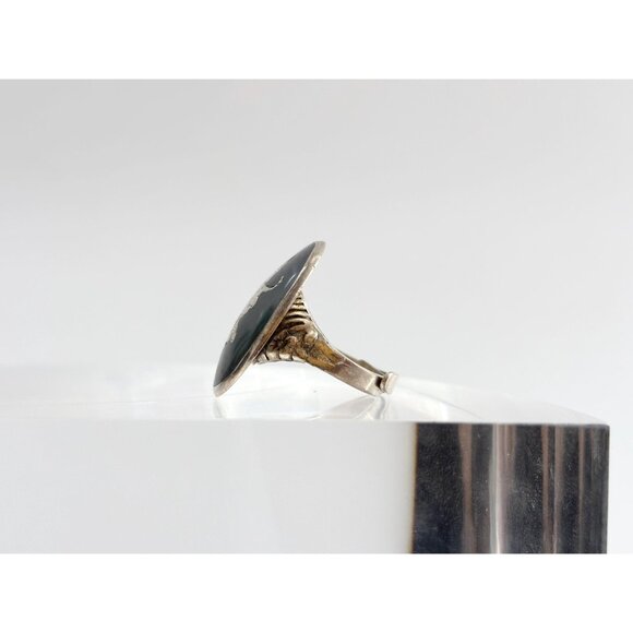 Siam Thai Made Nielloware Mekkala Goddess 925 Sterling Silver Vintage Ring sz 5 - Picture 6 of 16